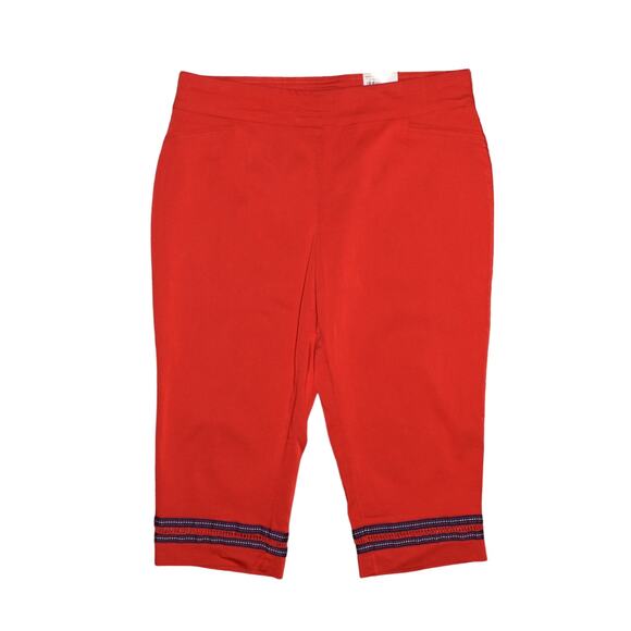 croft & barrow Pants - CROFT & BARROW NEW $36 Americana Pull-On Mid-Rise Capri Pant Red Size 18